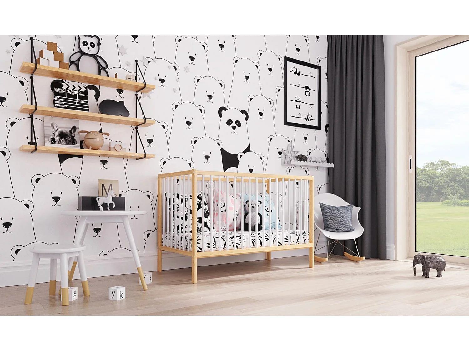 MINEA | Lit bébé évolutif MATHIS 60x120 cm (matelas non inclus)