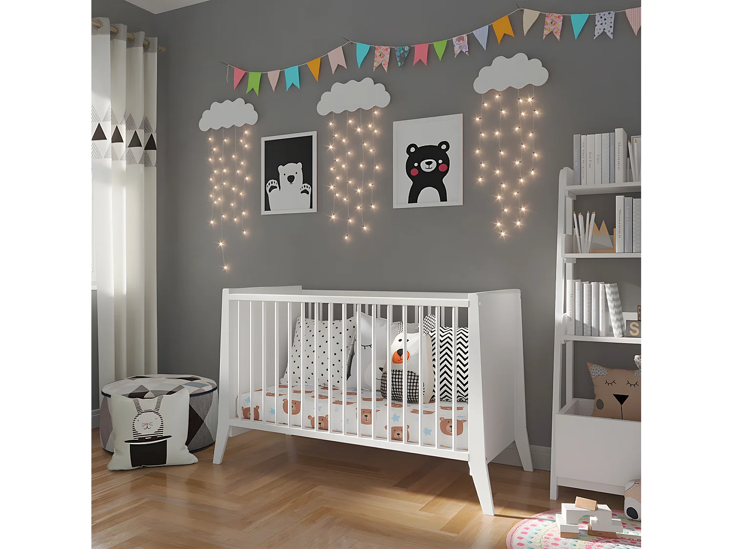 MINEA | Lit bébé évolutif TIMEO 60x120 cm (matelas non inclus)