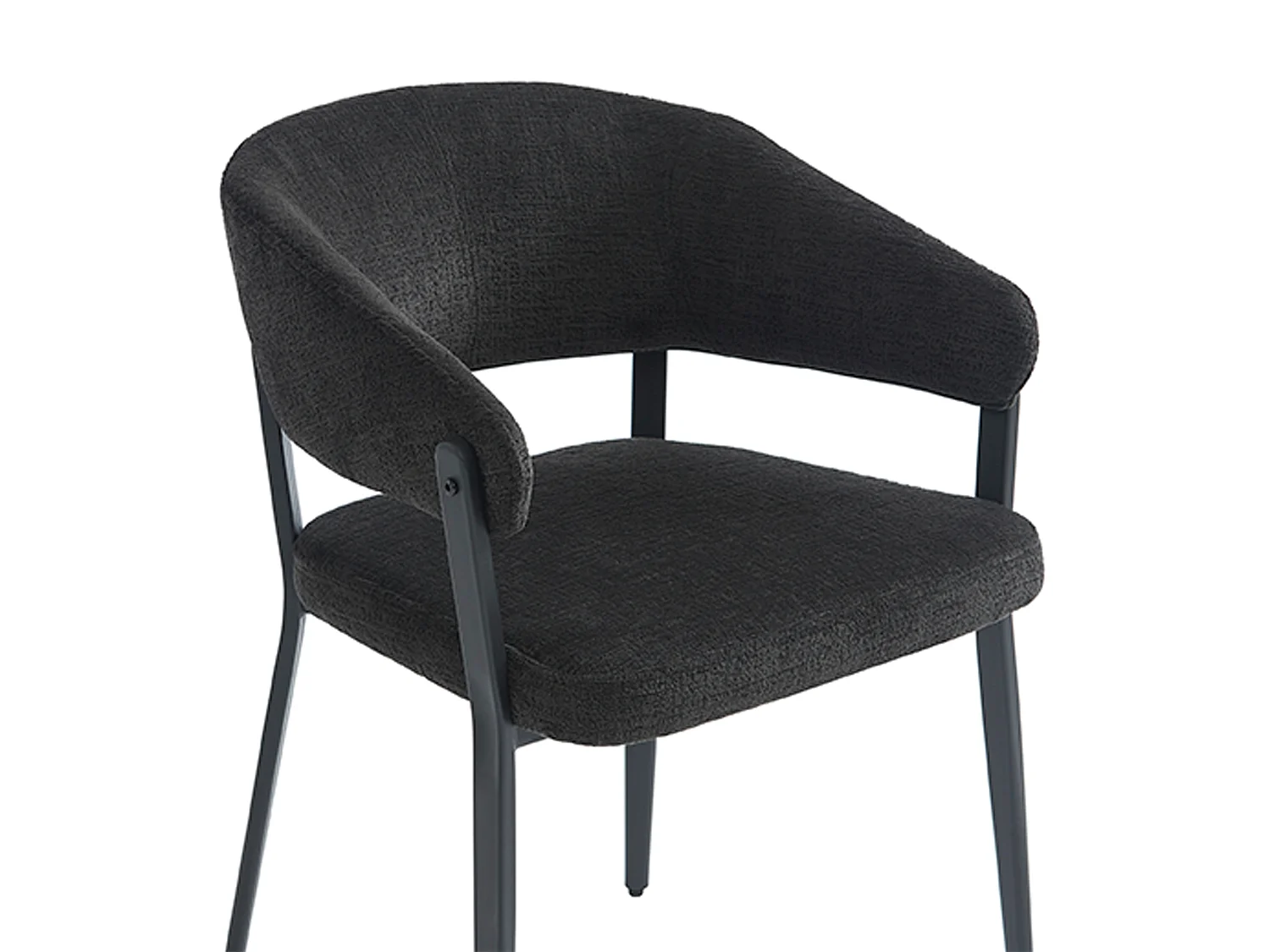 Lote de 2 sillas con reposabrazos de tela y metal - Negro - AVRELA