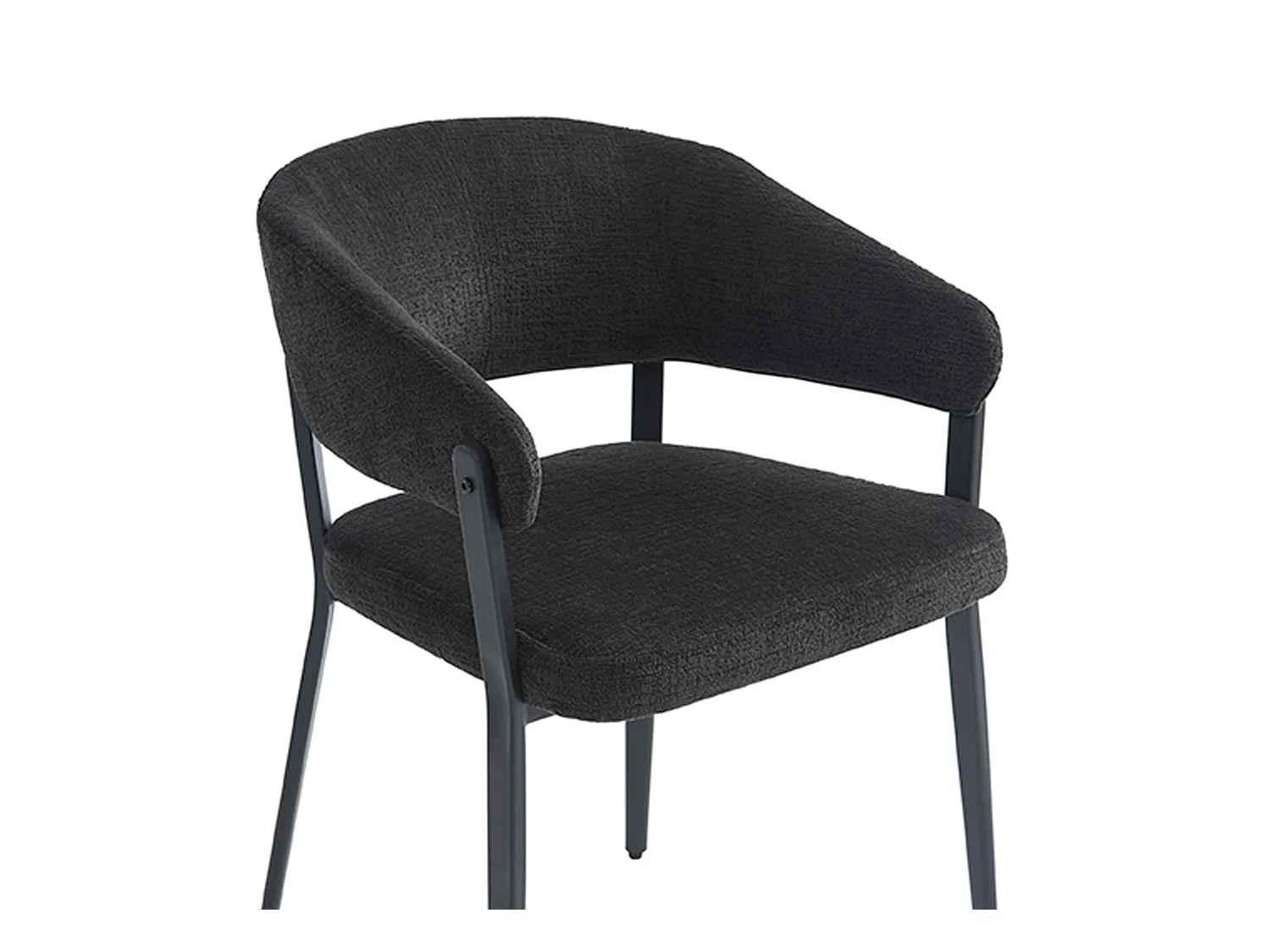 Set van 2 stoelen met armleuningen van stof en metaal - Zwart - AVRELA