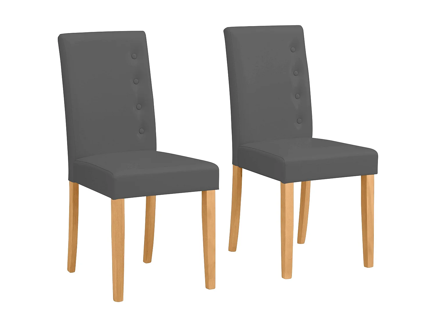 Conjunto de 2 cadeiras de jantar em MDF branco