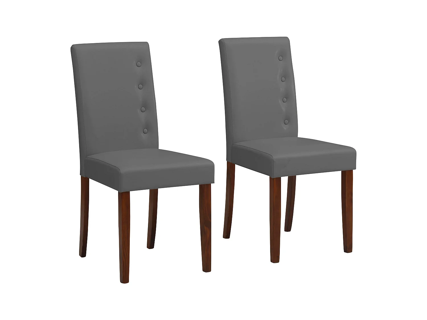 PU Stoel 2 PK Grijs Noten