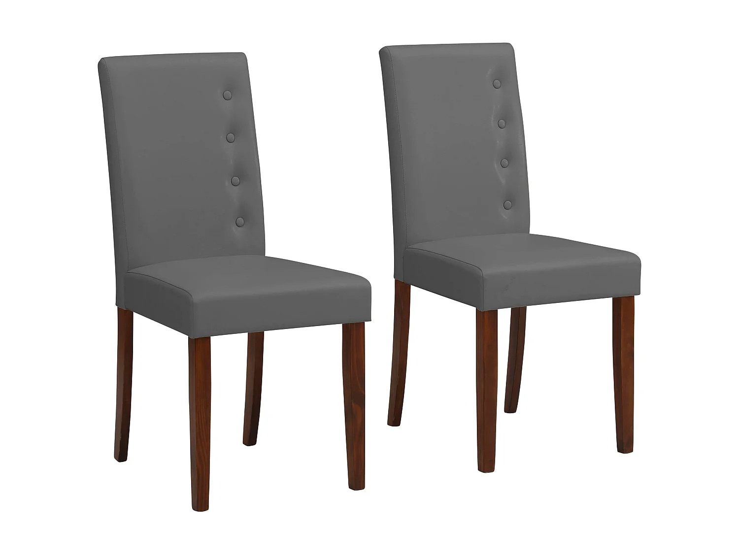 PU Stoel 2 PK Grijs Noten