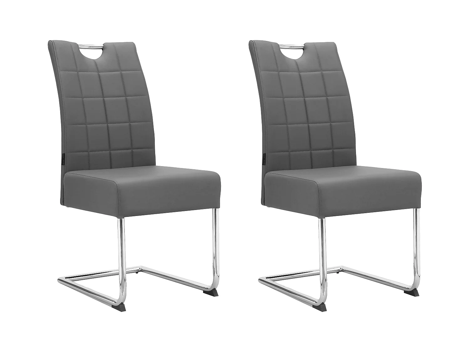 Osaka | Chaise de salle à manger 2 Pack PU Lightgrey