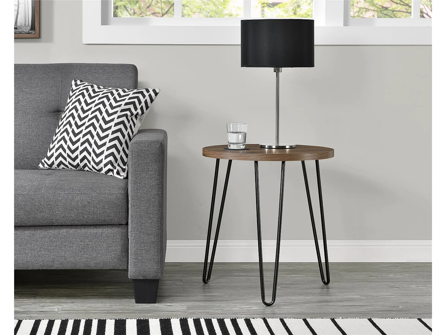 Tavolo di servizio in truciolato laminato Noce