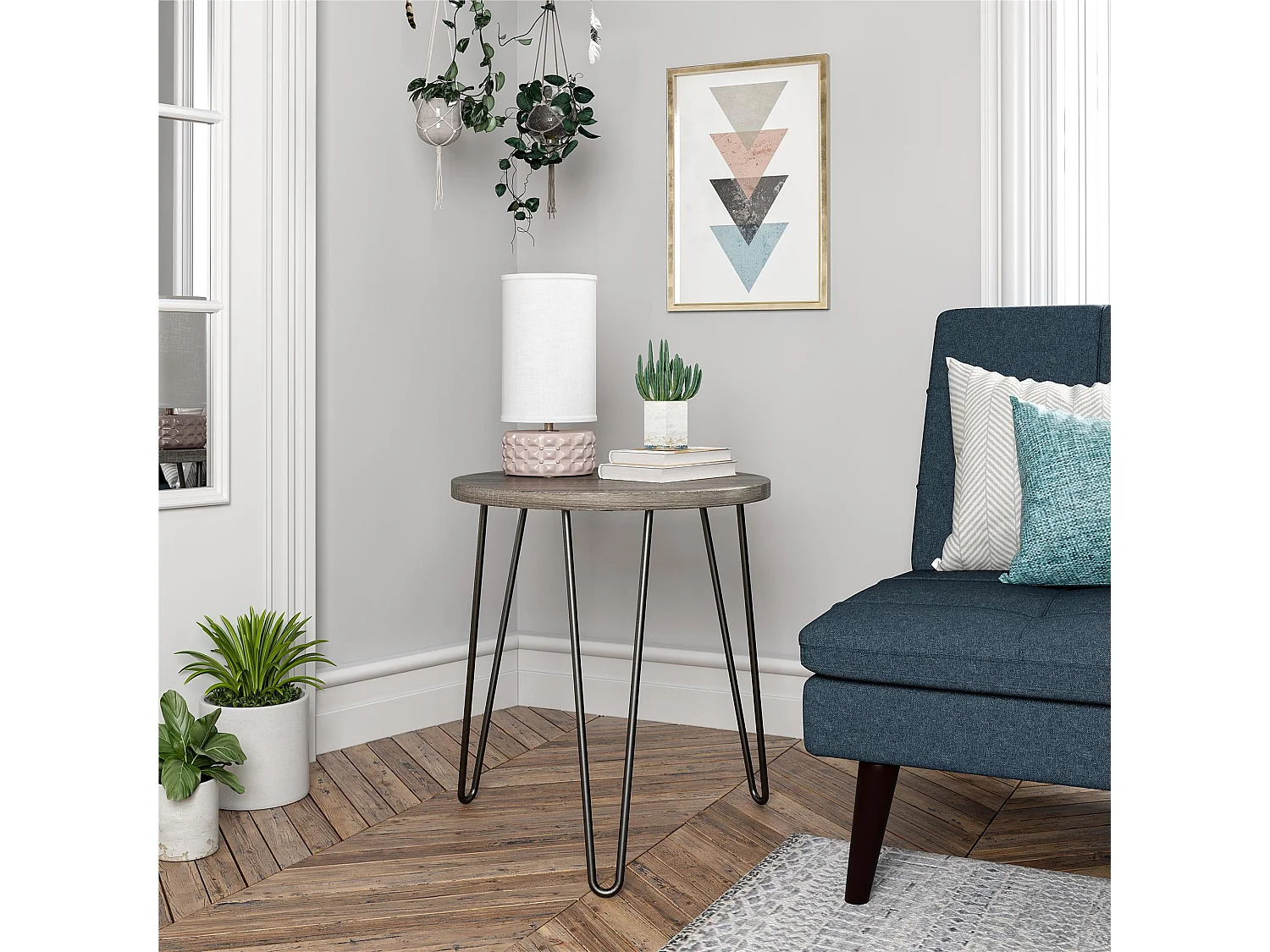 Owen | Table d'appoint carrée en couleur noyer