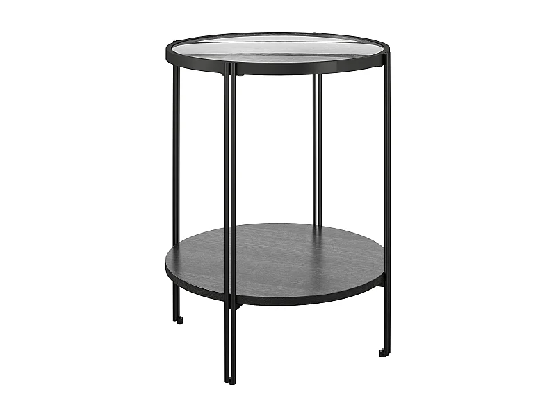 Ronde Bijzettafel Zwart Eiken