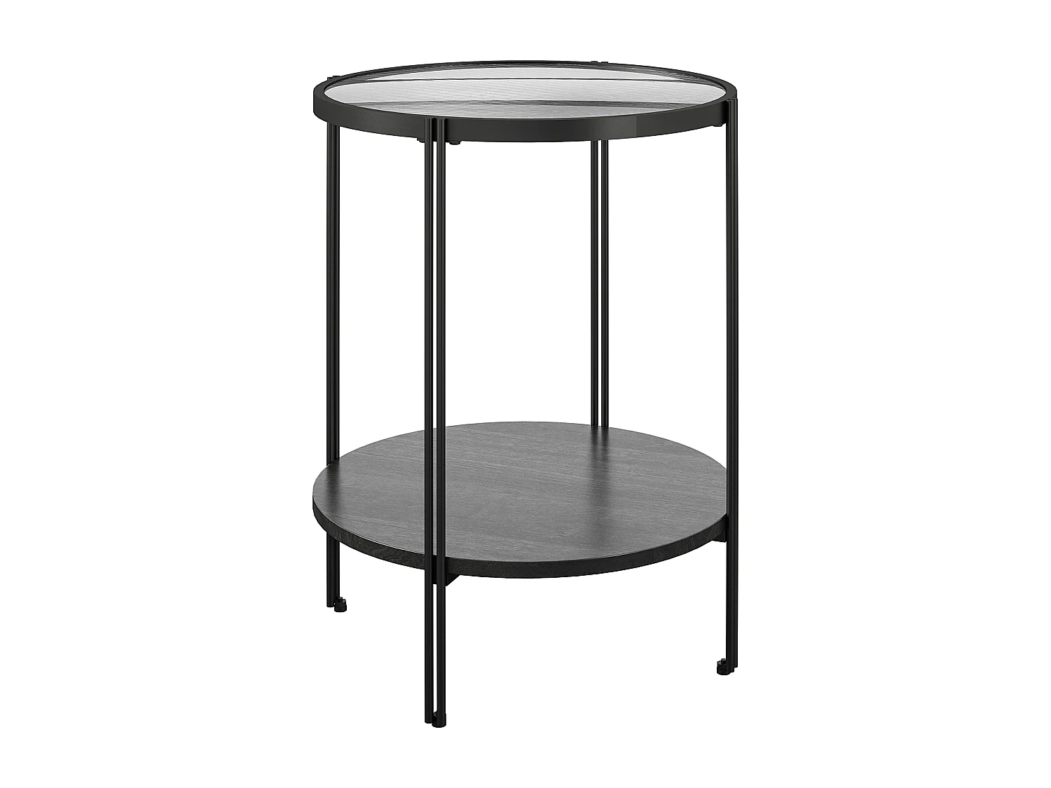 Ronde Bijzettafel Zwart Eiken