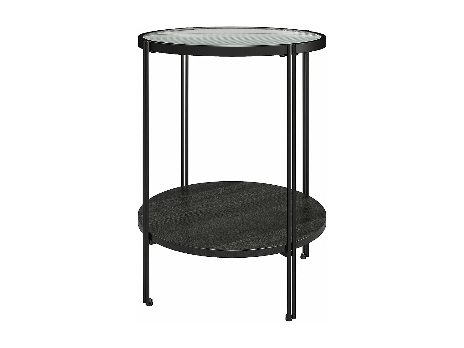 Ronde Bijzettafel Zwart Eiken