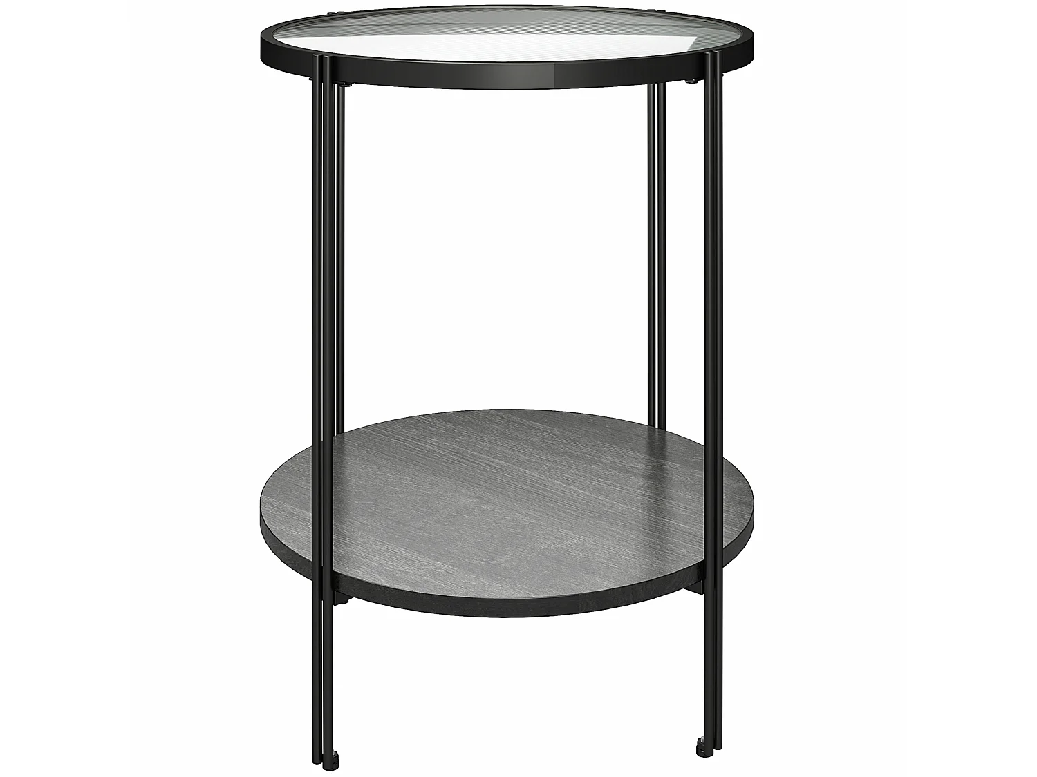 Wainwright | Table d'appoint ronde en Noir / Chêne