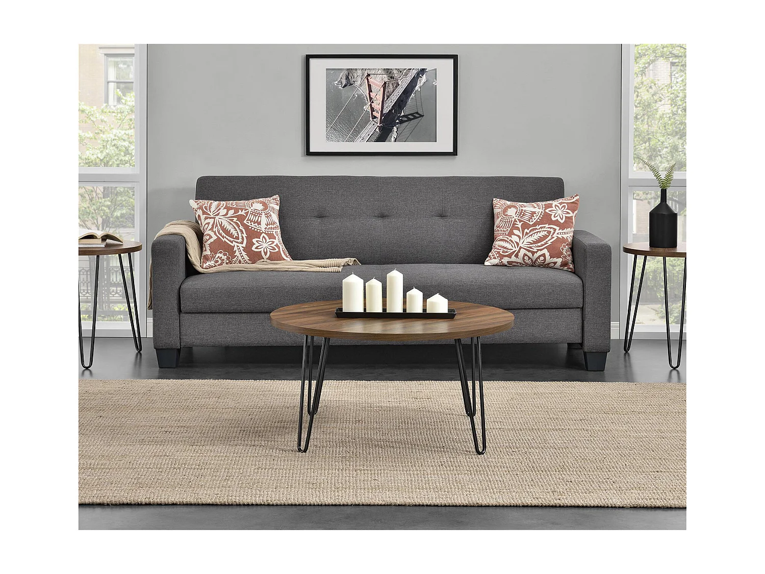 Endtable in gelamineerd spaanplaat walnoot