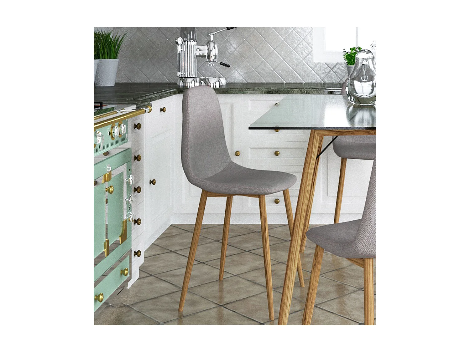 Sedia 2 PK Grigio chiaro