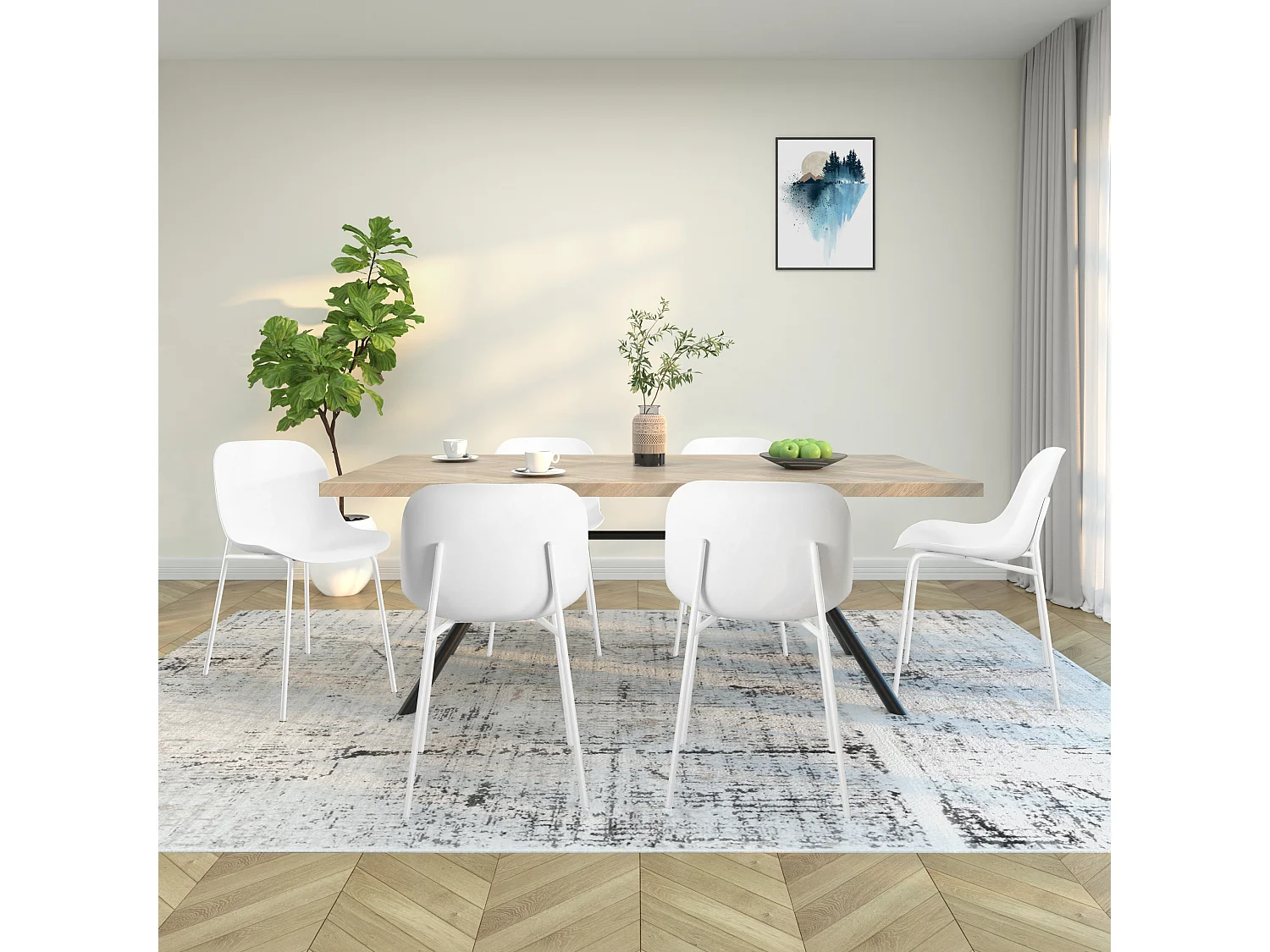 Stuhl 2 PK Weiß Kunststoff Weiß