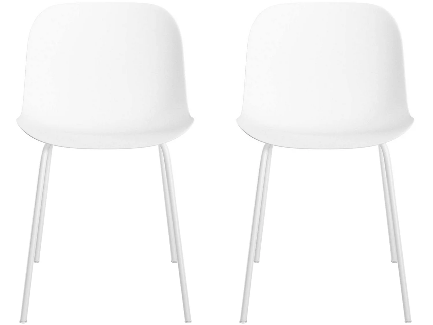Stuhl 2 PK Weiß Kunststoff Weiß