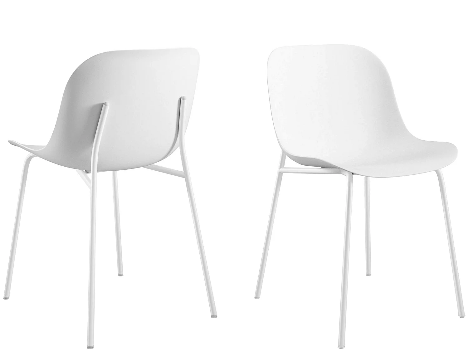 Stuhl 2 PK Weiß Kunststoff Weiß