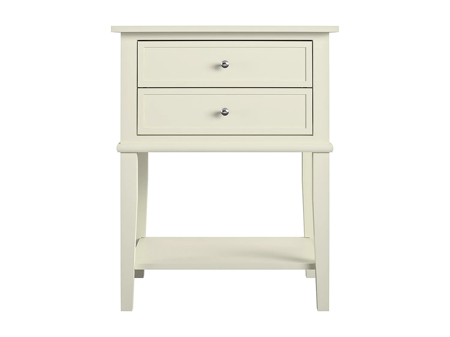 Franklin | Table avec 2 tiroirs en MDF blanc