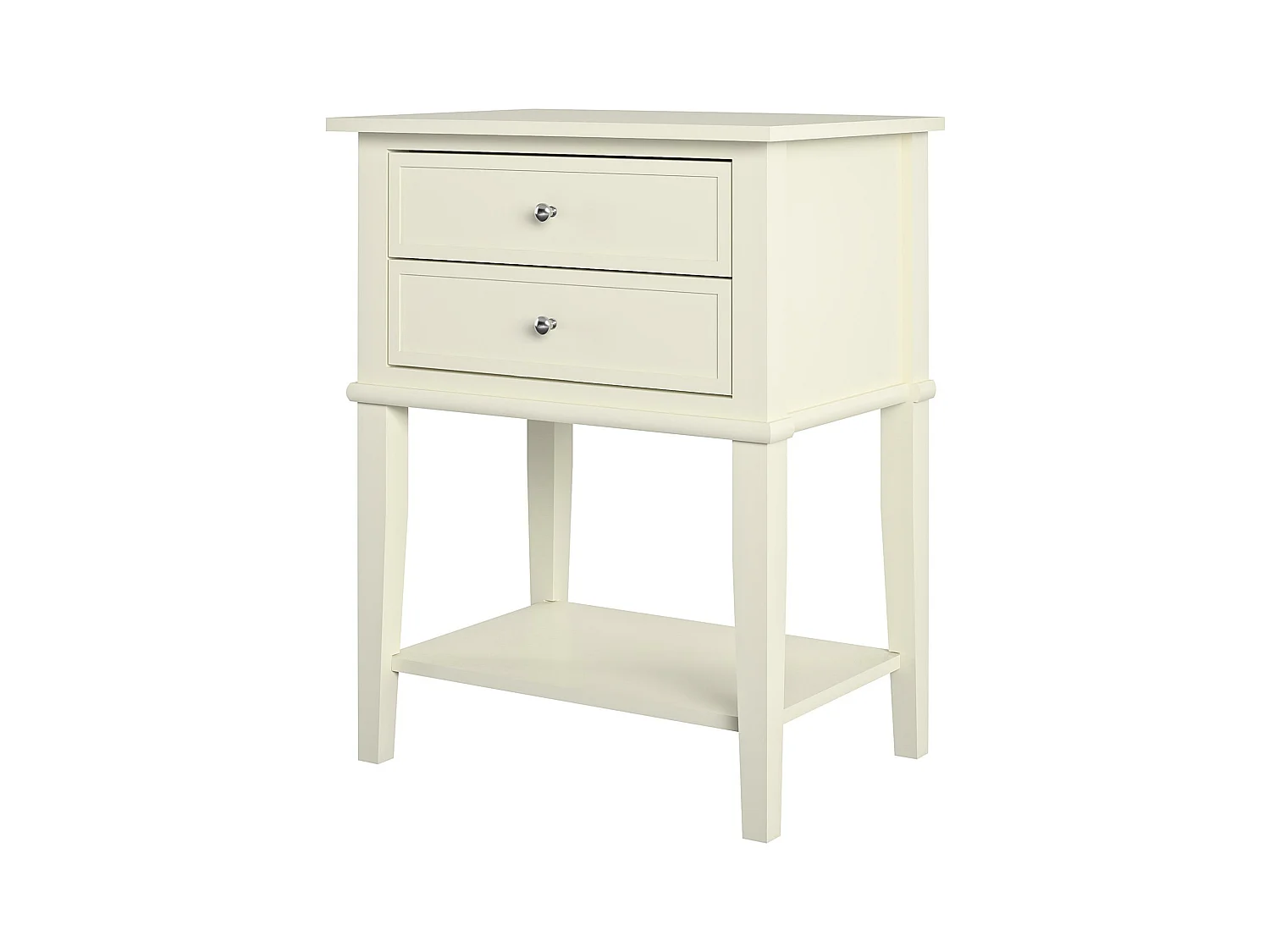Accenttafel met 2 laden in MDF Wit