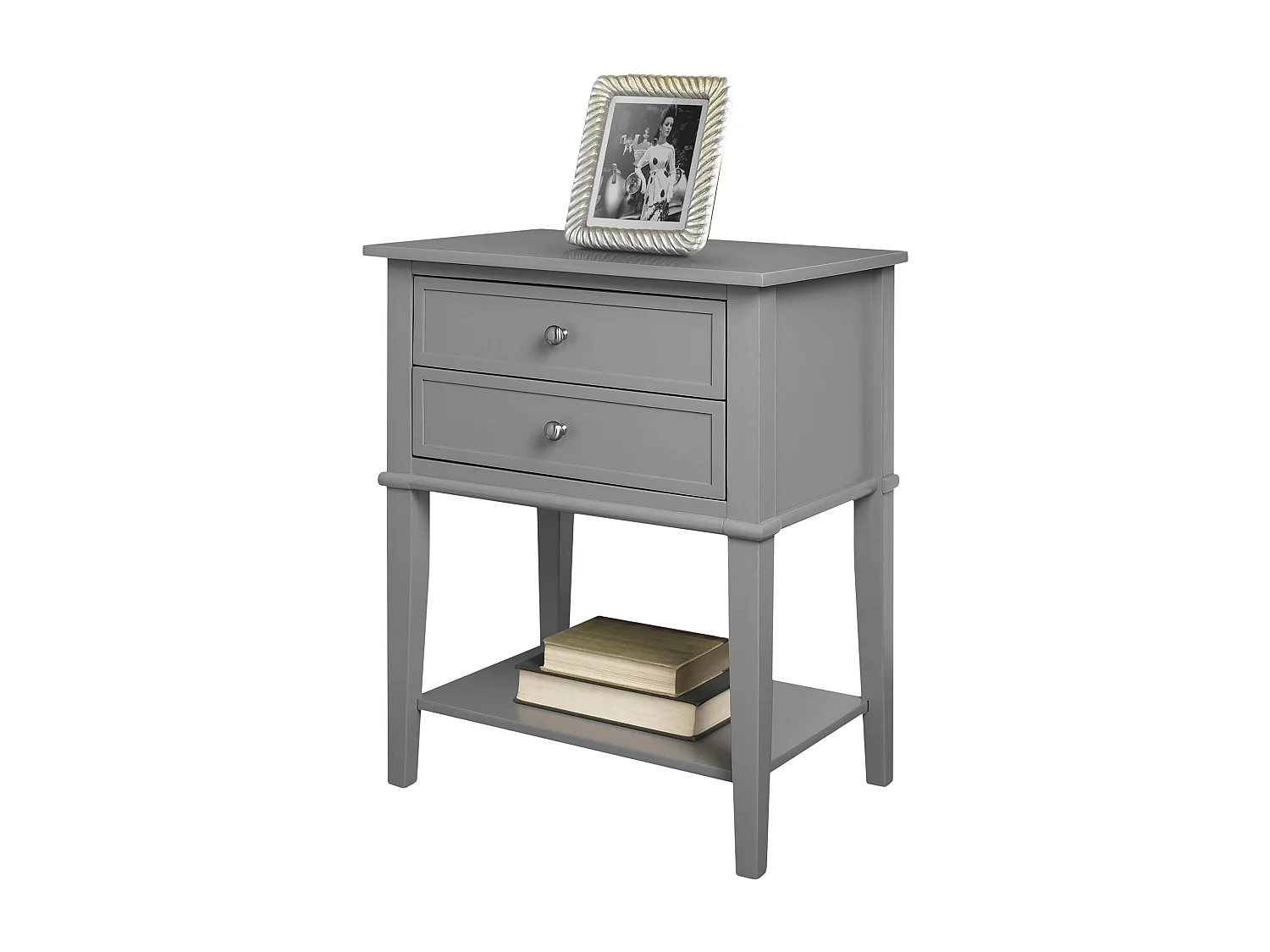 Accenttafel met 2 laden in MDF Grijs