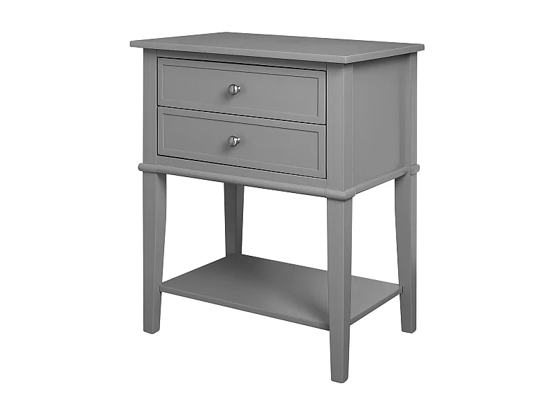 Tavolino con 2 cassetti in MDF grigio