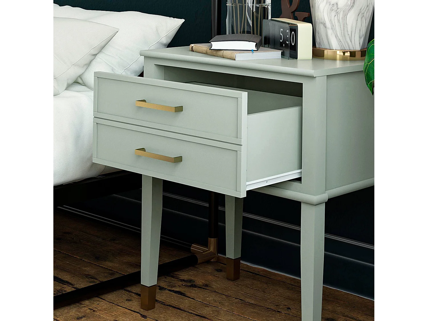 Westerleigh | Table d'appoint avec 1 tiroir en MDF Vert