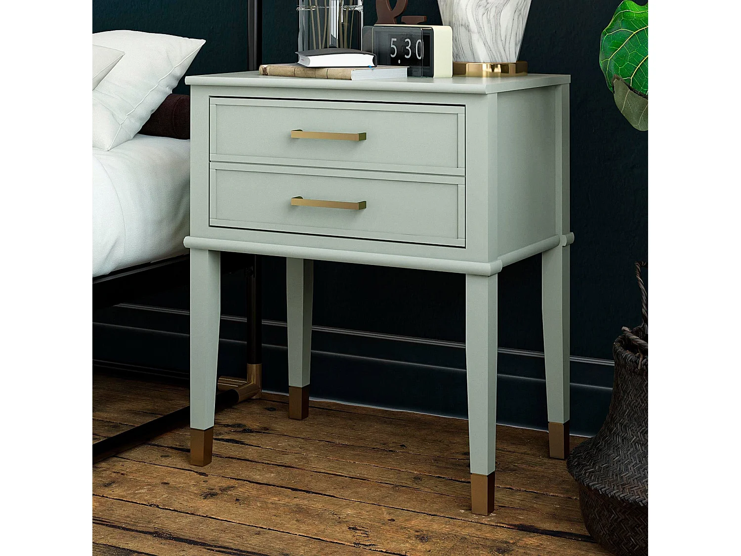 Westerleigh | Table d'appoint avec 1 tiroir en MDF Vert