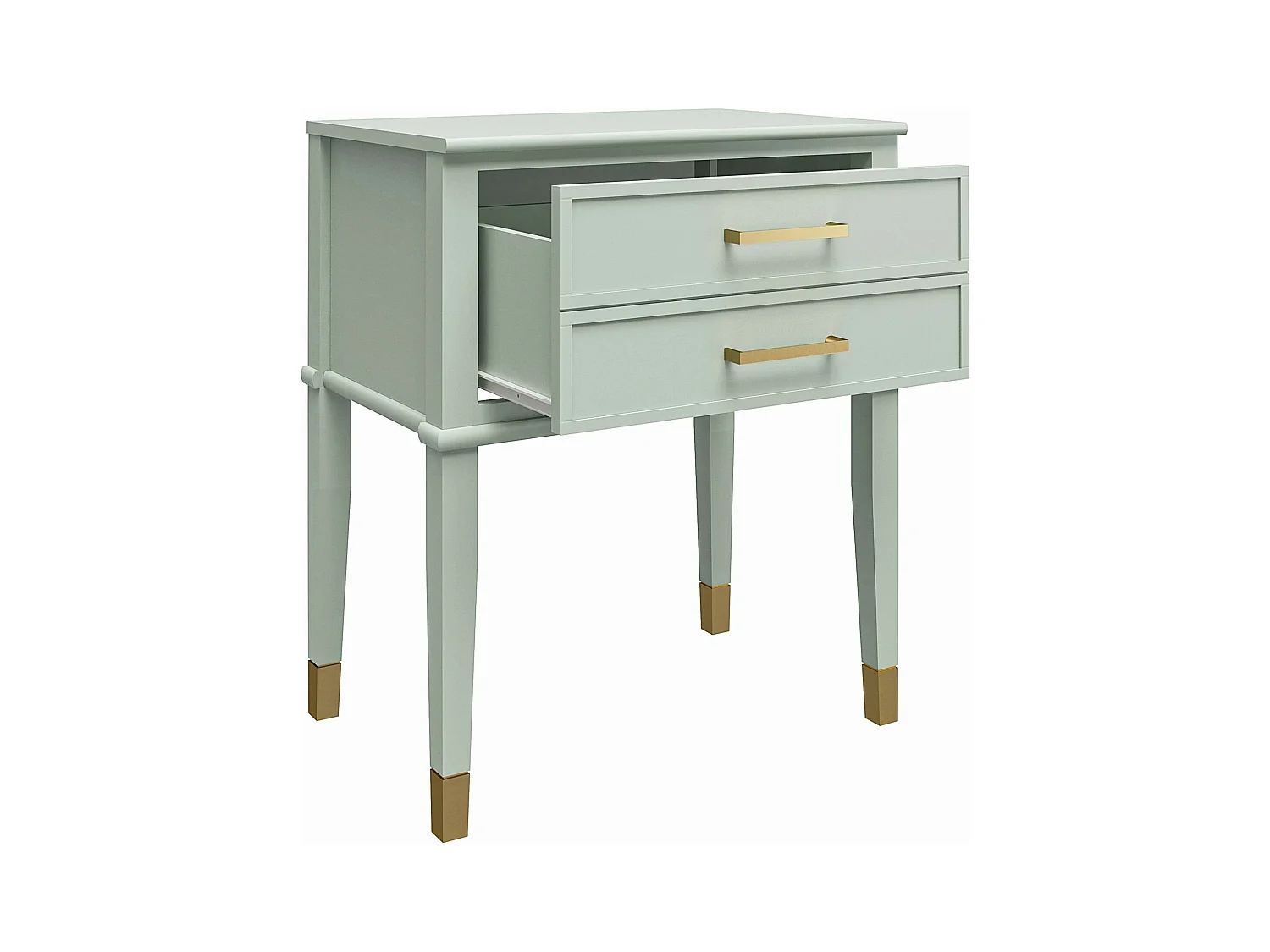 Mesa auxiliar con 2 cajones en MDF Verde