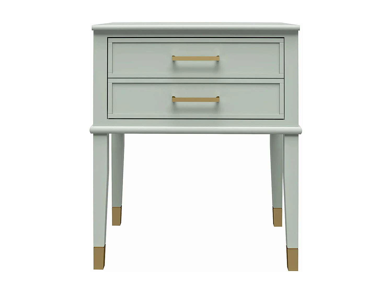 Endtisch mit 2 Schubladen aus MDF Grün
