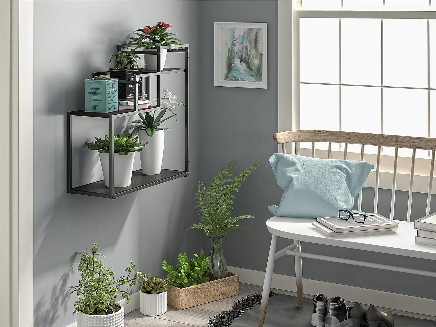 Weston | Support de plantes en aspect bois en couleur espresso