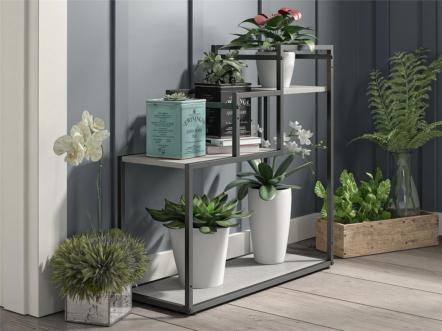 Weston | Support de plantes en aspect bois naturel