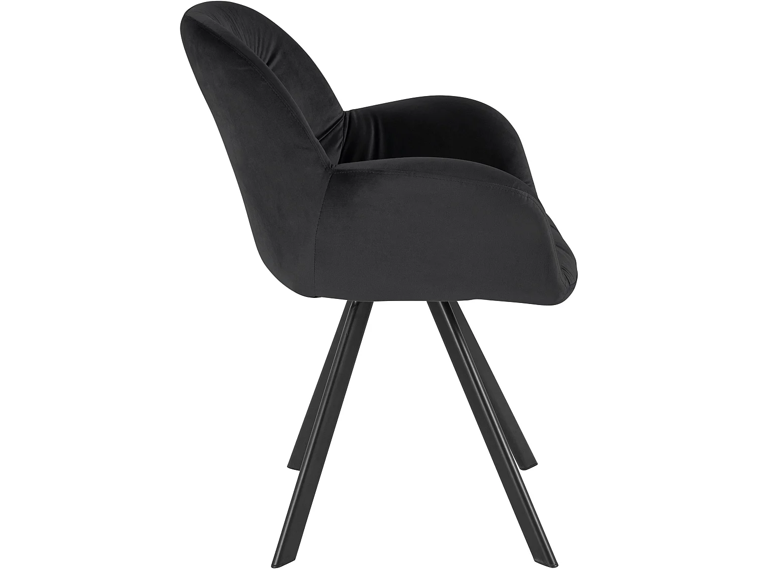 Conjunto de 2 cadeiras de jantar estofadas a veludo preto