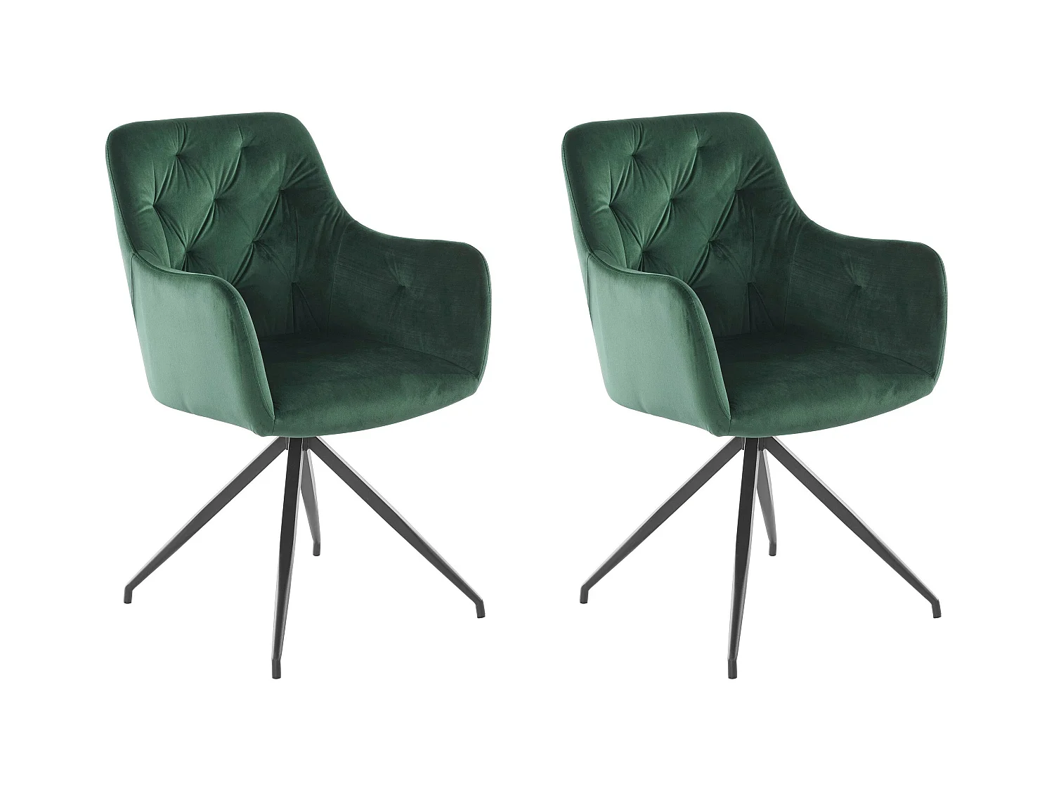 Tina | Fauteuil 2 Pack en Vert Velours
