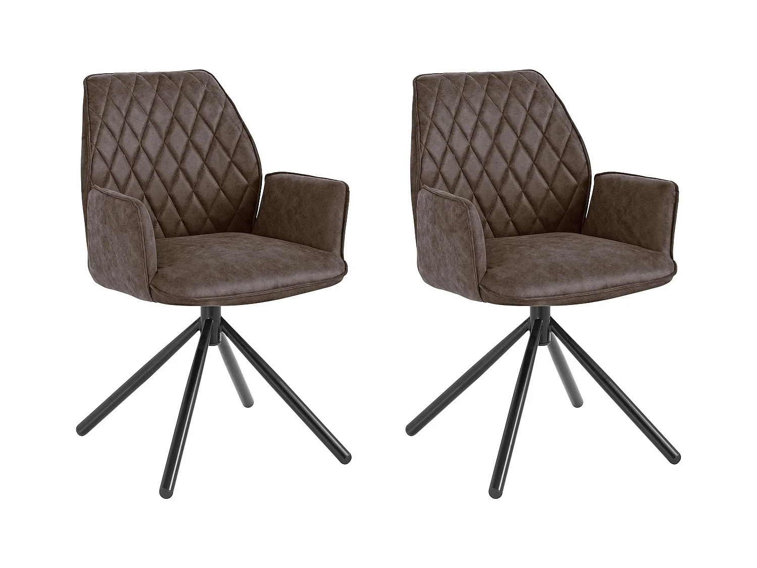 Preston | Chaise 2 Pack en Marron foncé