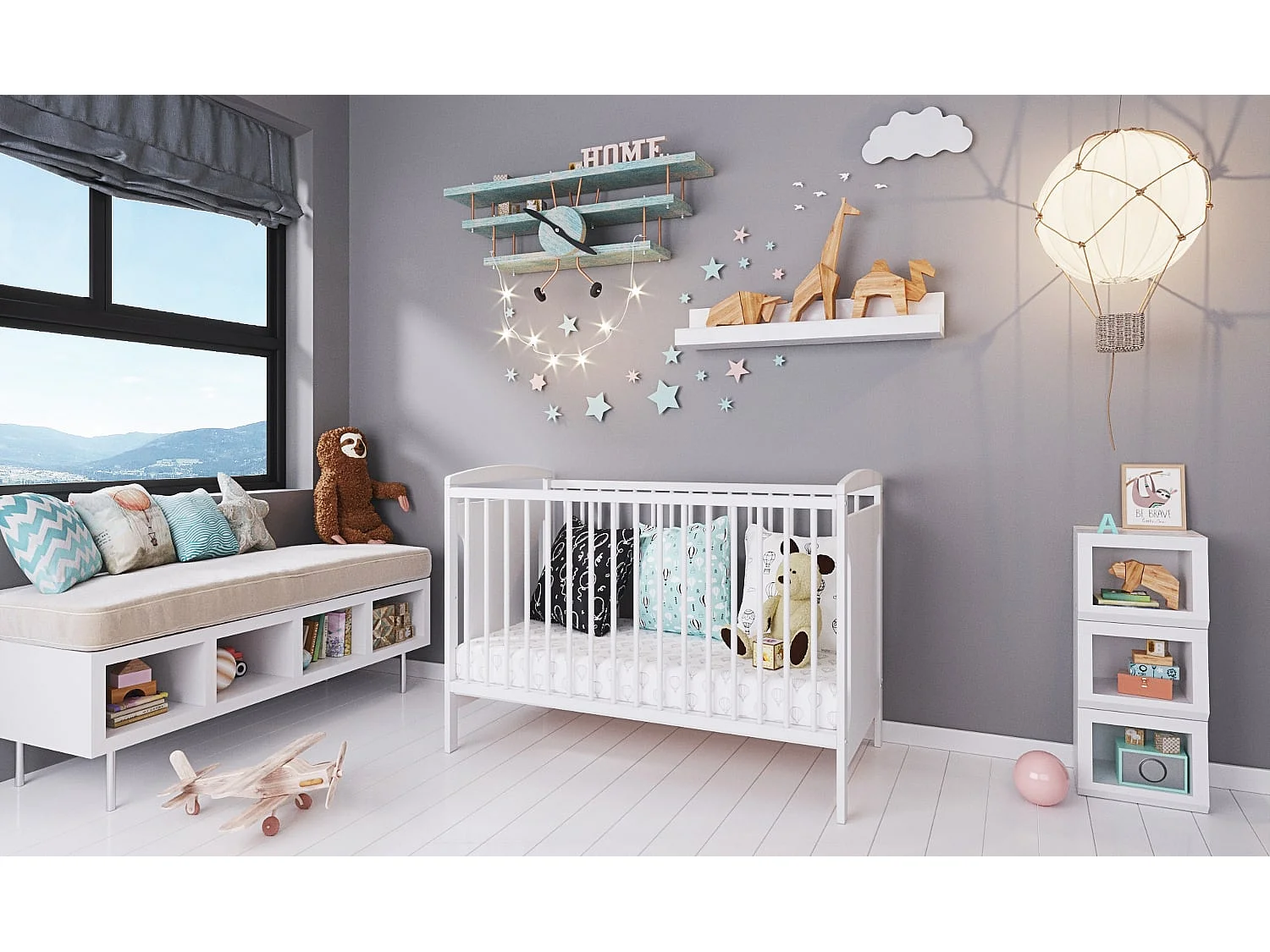 MINEA | Lit bébé évolutif MARGOT 60x120 cm (matelas non inclus)