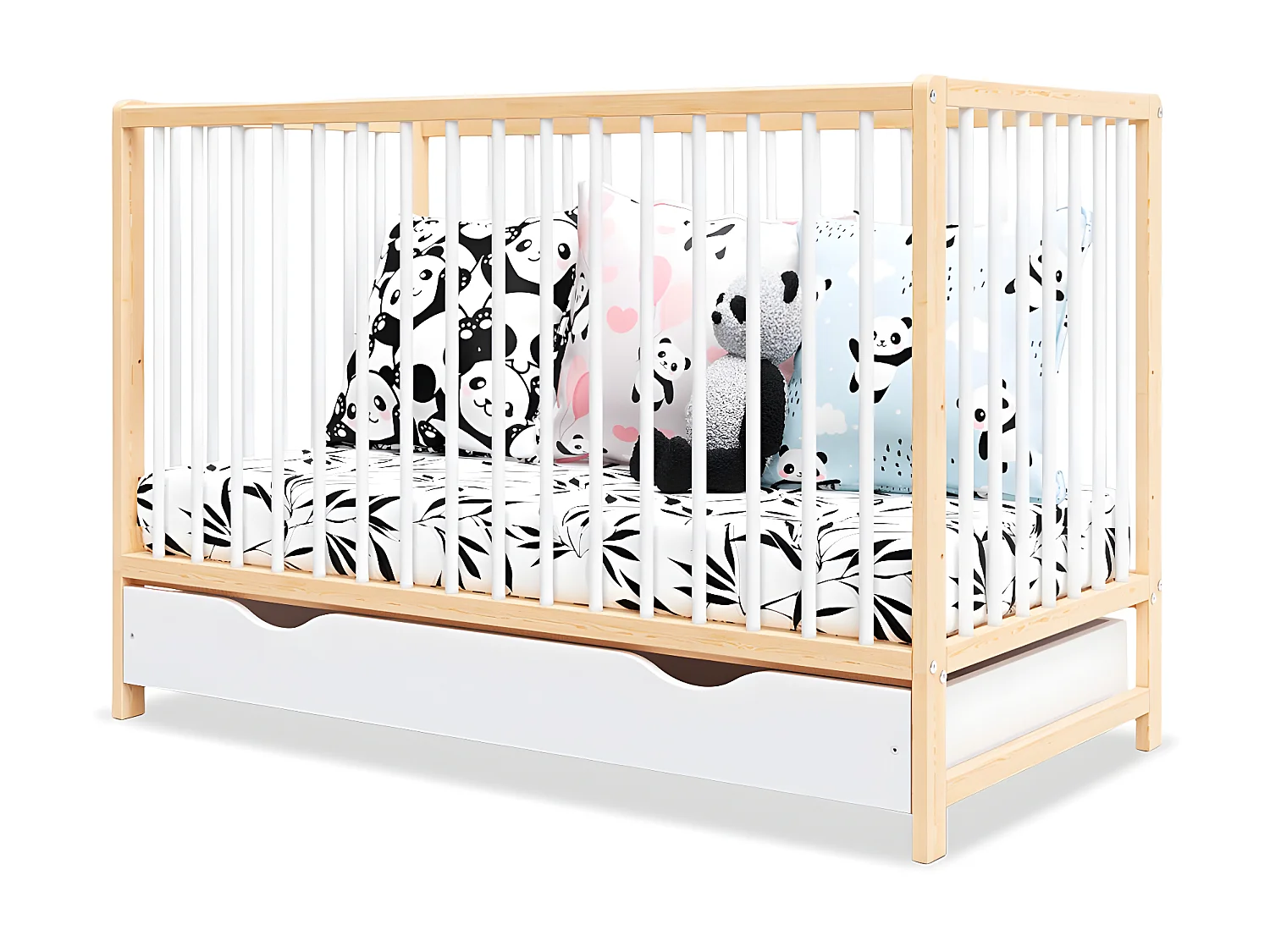 MINEA | Lit bébé évolutif avec tiroir MATHIS 60x120 cm (matelas non inclus)