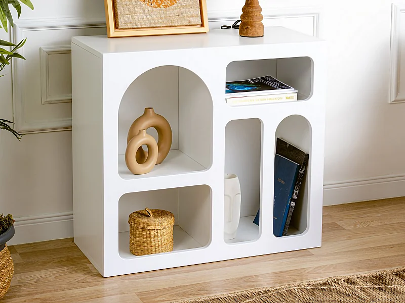 Console avec 5 niches - Blanc - LUELA