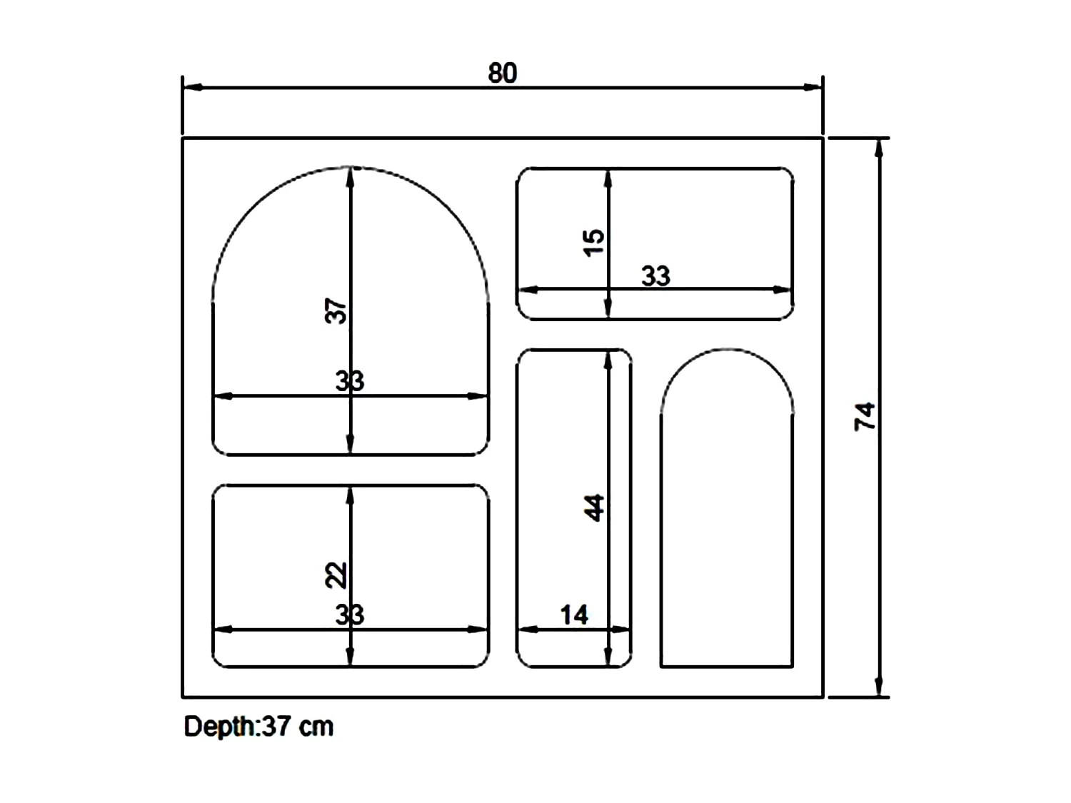 Console avec 5 niches - Blanc - LUELA