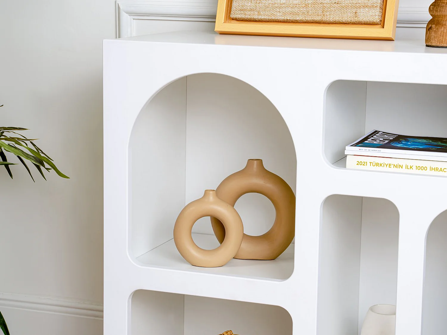 Console avec 5 niches - Blanc - LUELA