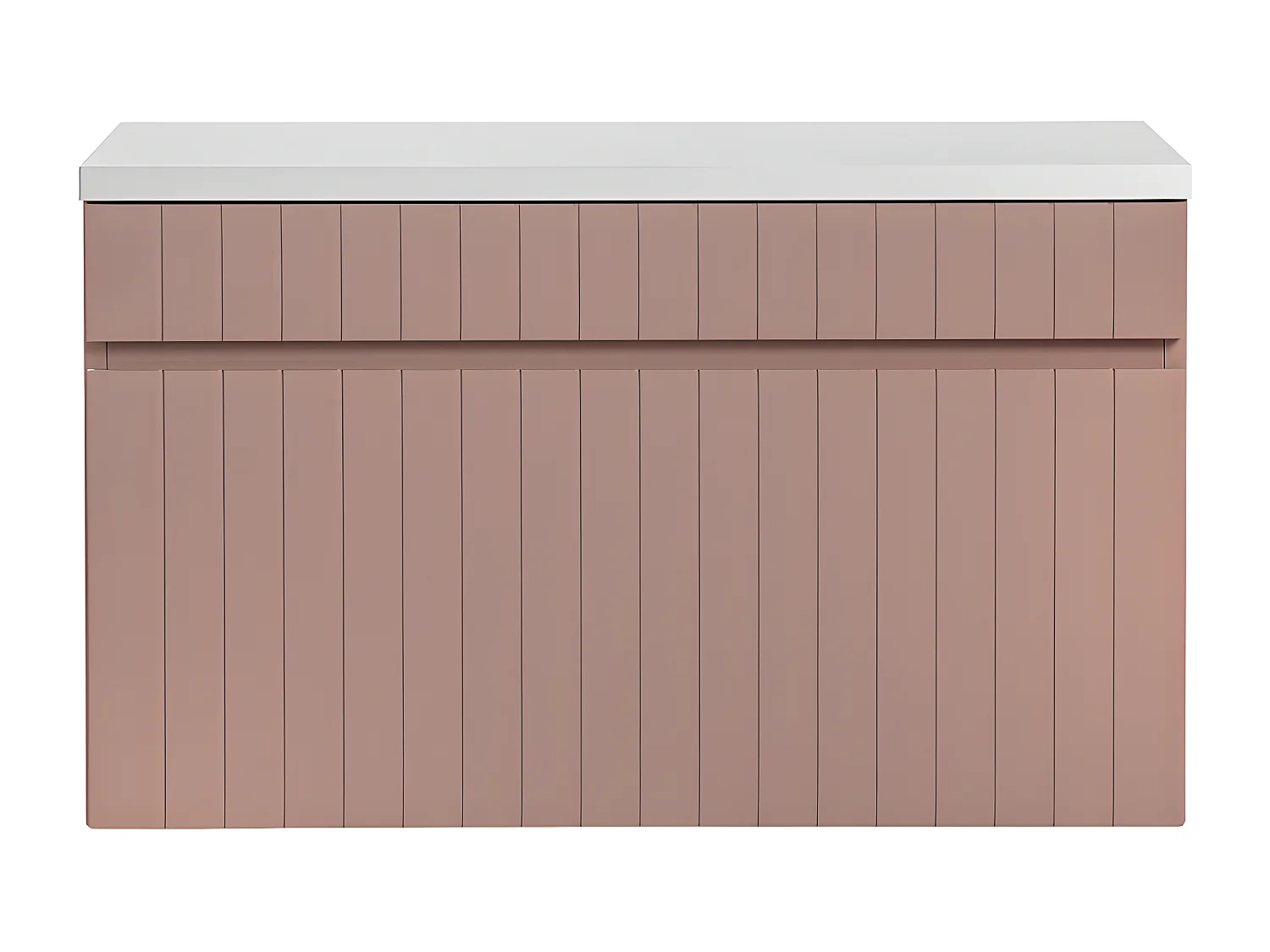 Meuble sous-vasque 80cm plan de toilette Zelie Rose et Blanc