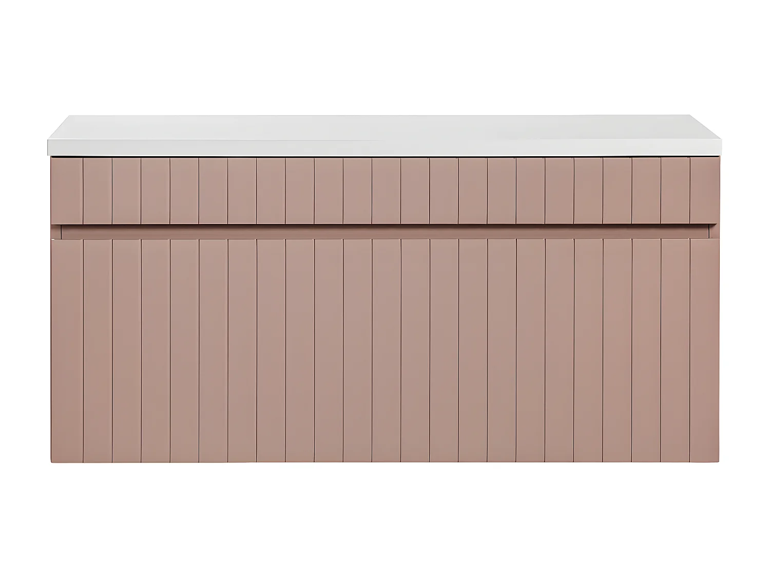 Meuble sous-vasque 100cm plan de toilette Zelie Rose et Blanc