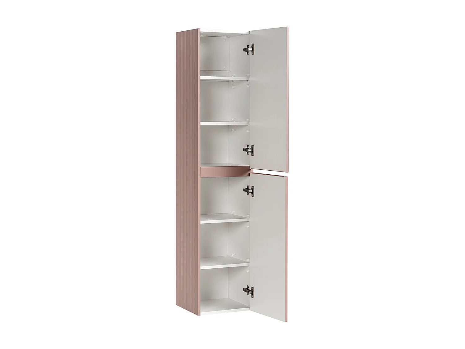 Ensemble meuble simple vasque 80cm et colonne Zelie Rose et Blanc
