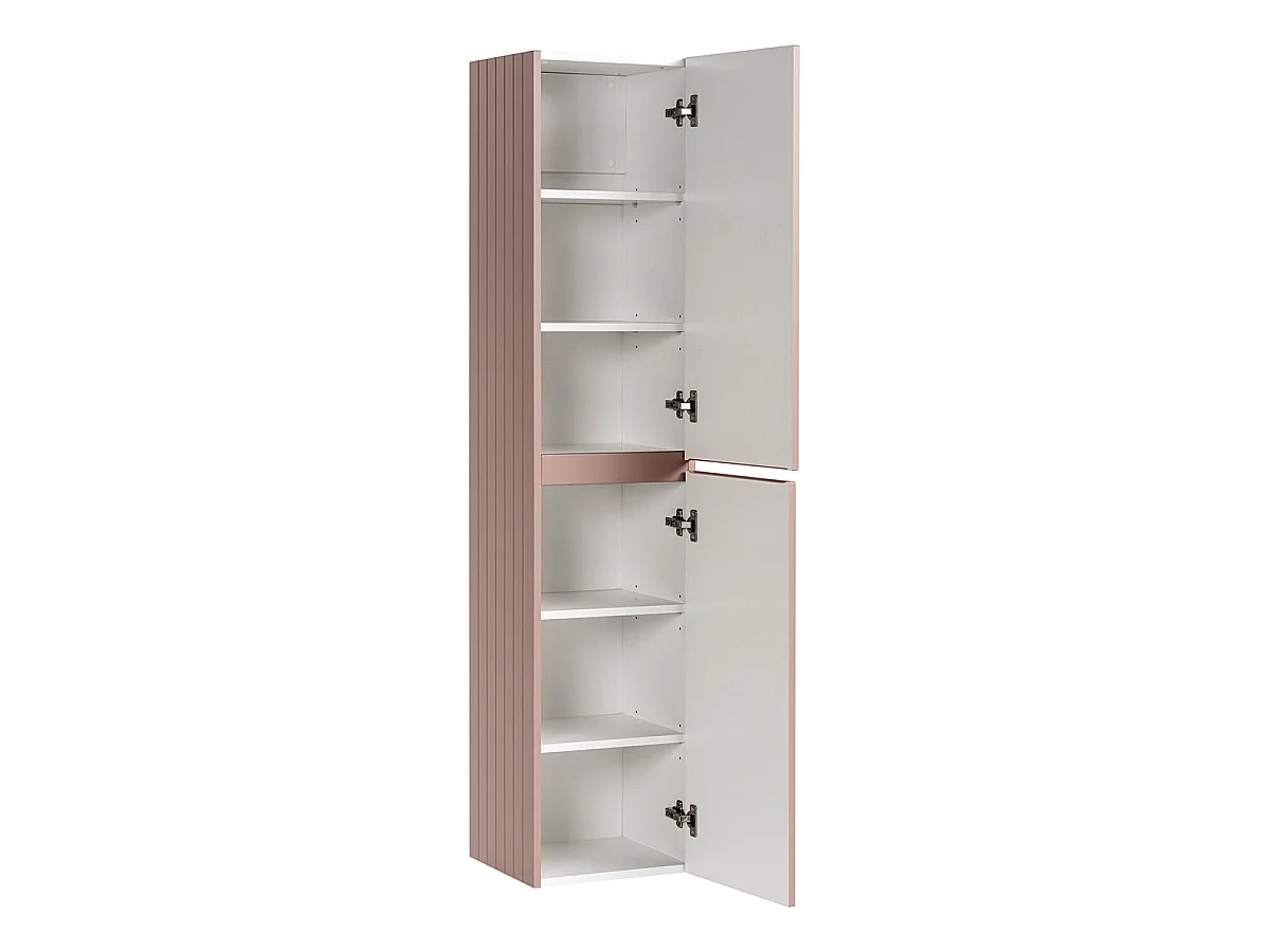 Ensemble meuble simple vasque encastrée 80cm et colonne Zelie Rose