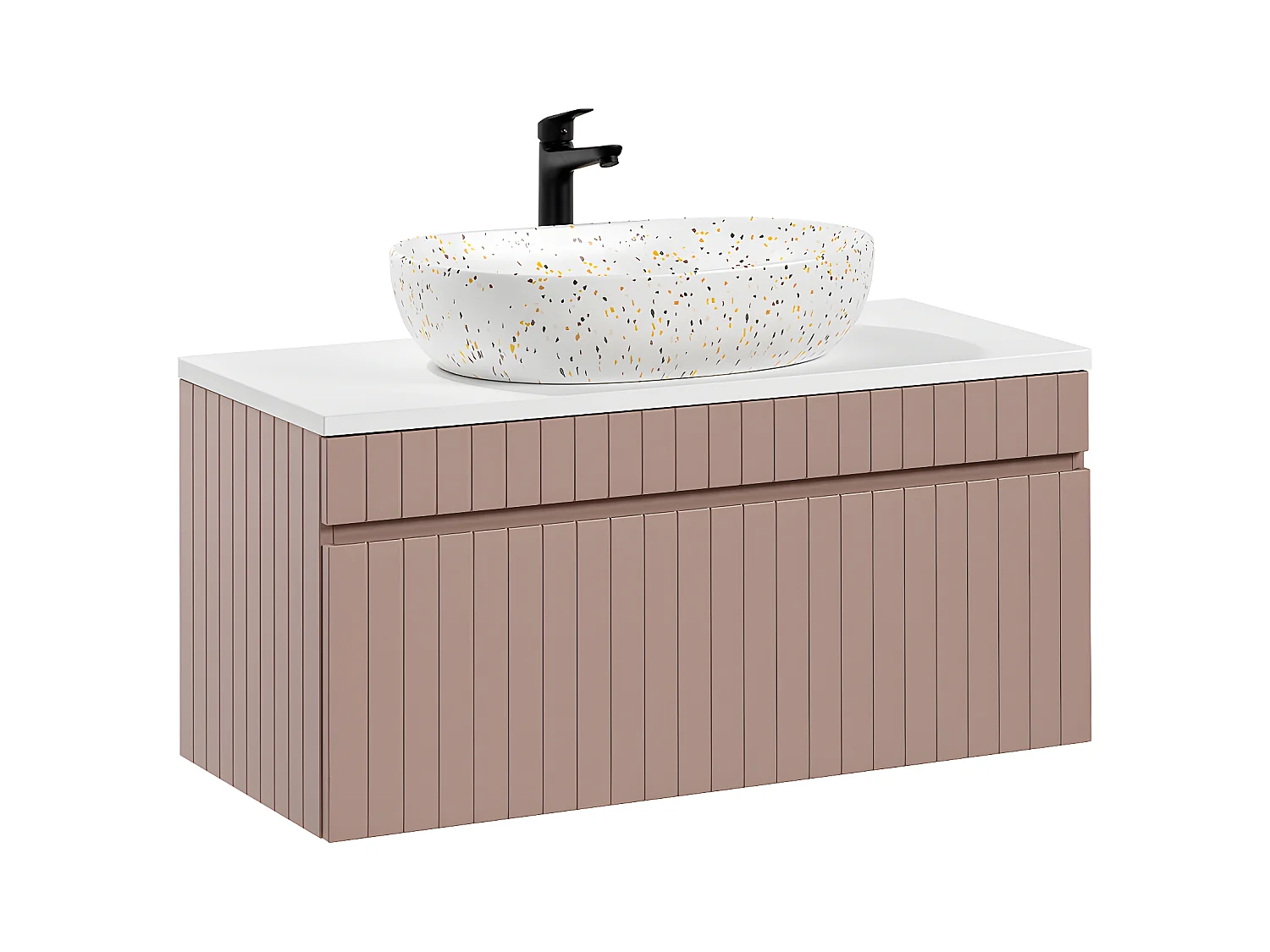 Mobile bagno con lavabo Zelie rosa 100cm