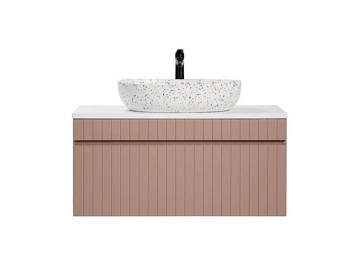 Enkele wastafel 100cm Zelie Roze en Wit