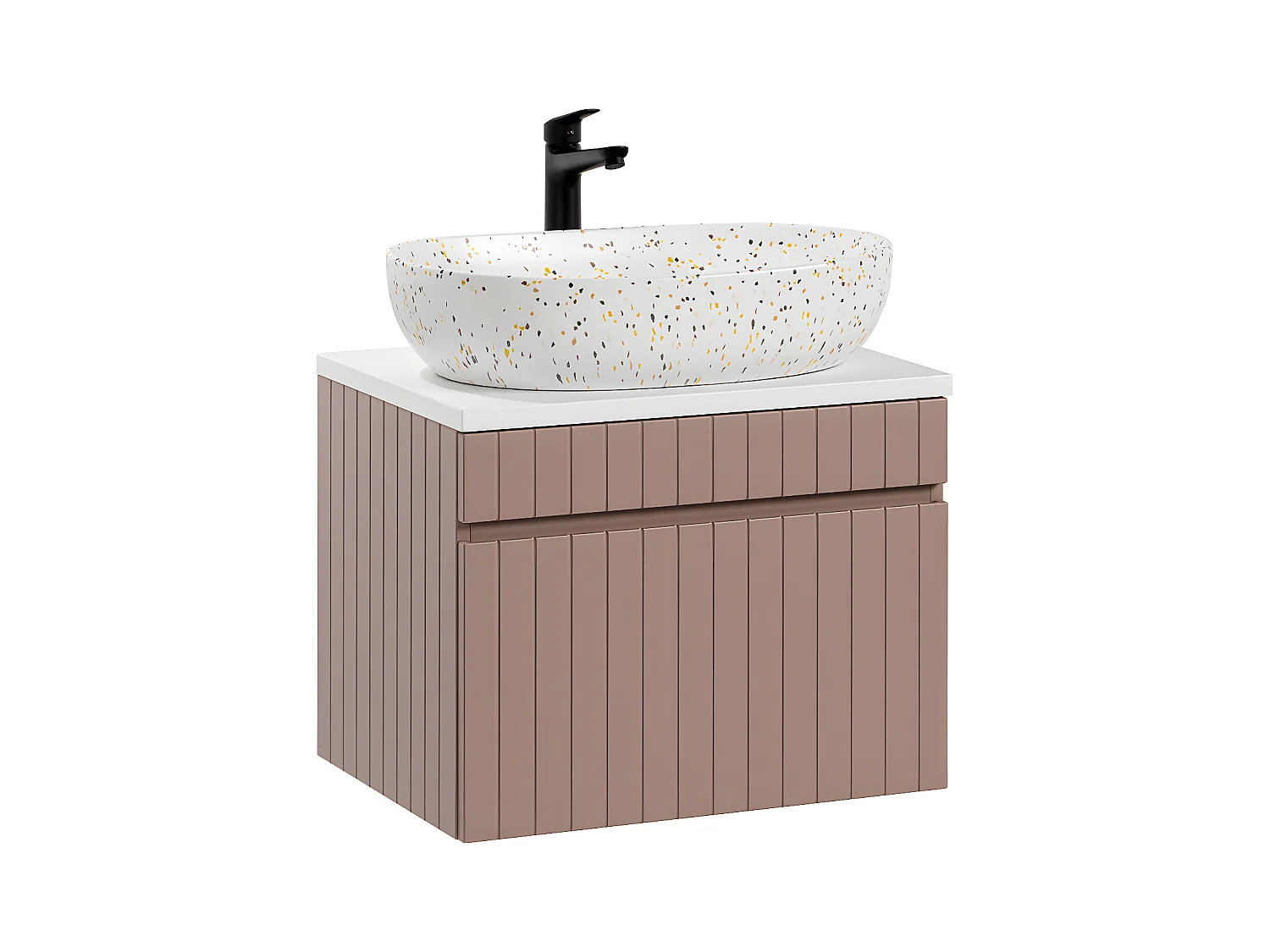 Mobile bagno con lavabo Zelie rosa 60cm