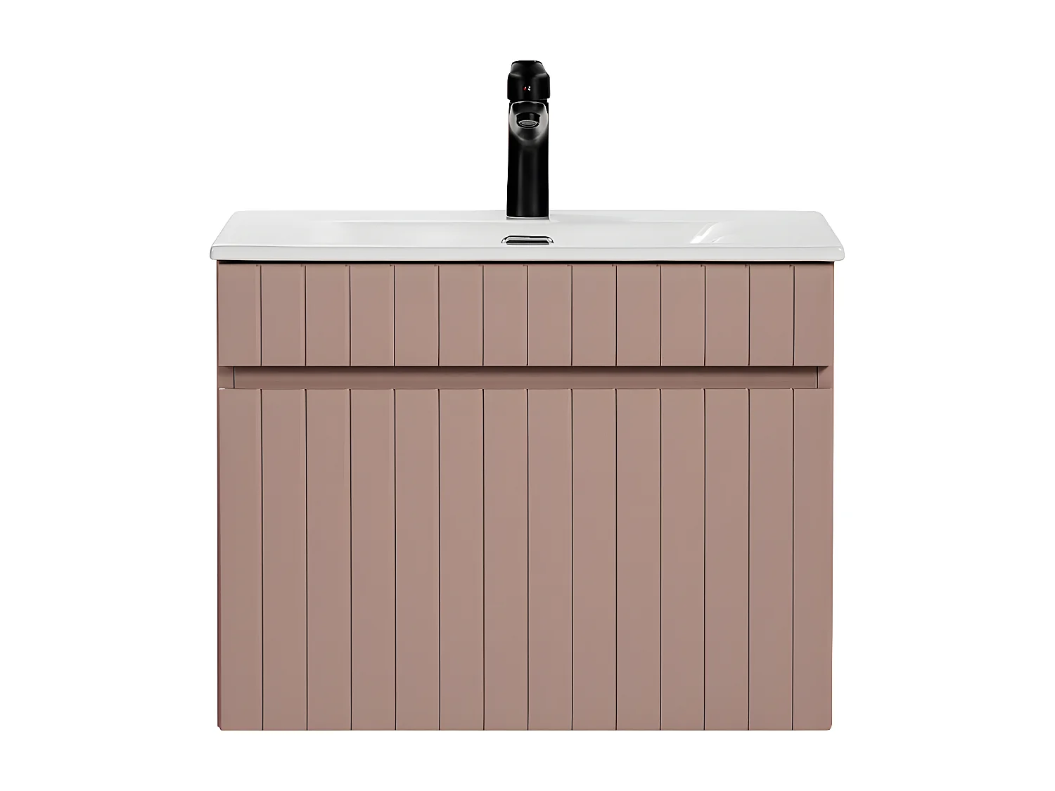 Meuble simple vasque encastrée 60cm Zelie Rose