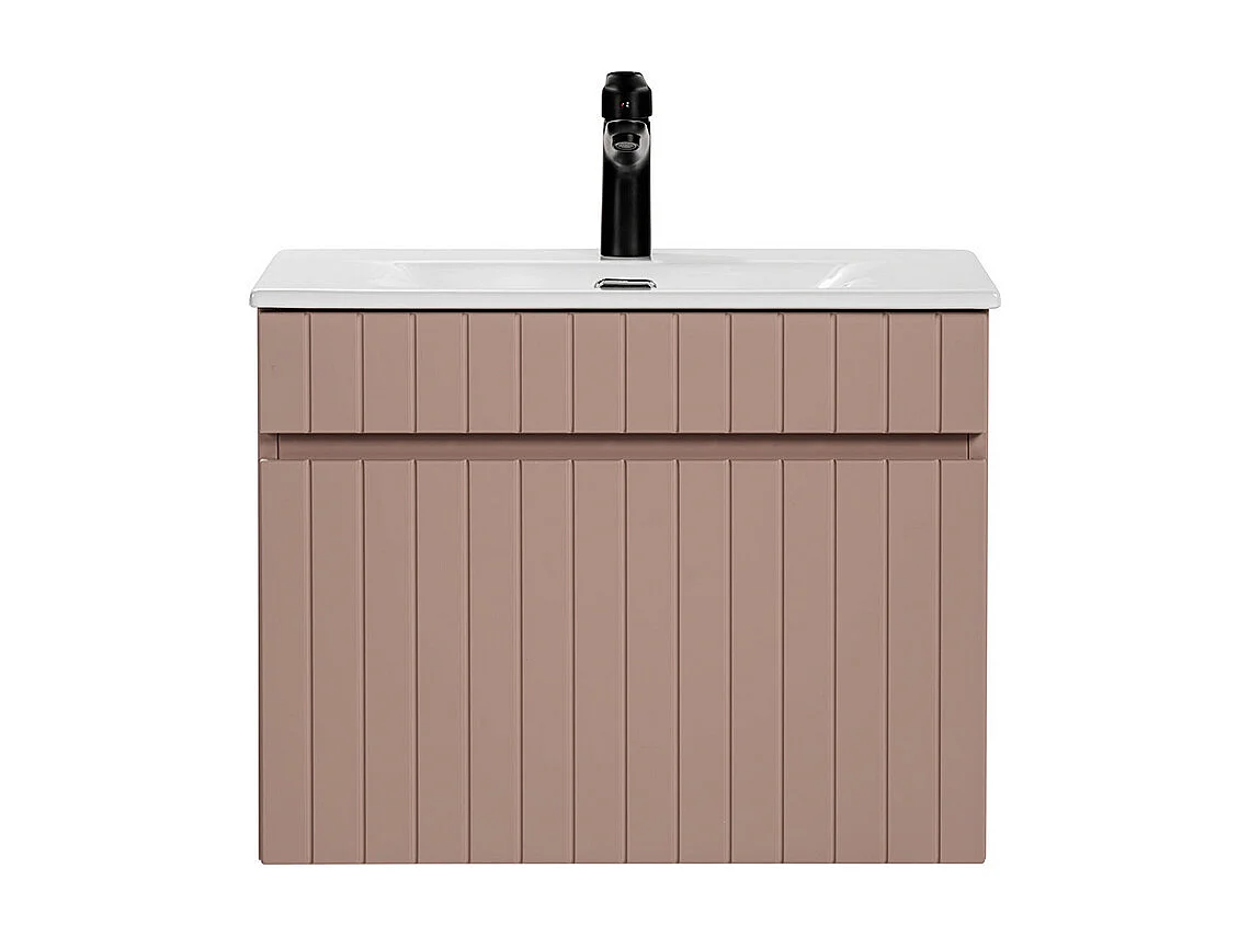 Mueble lavabo individual encastrado 60 cm Zelie Rosado