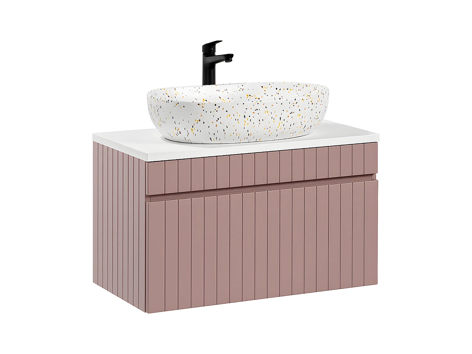 Mobile bagno con lavabo Zelie rosa 80cm
