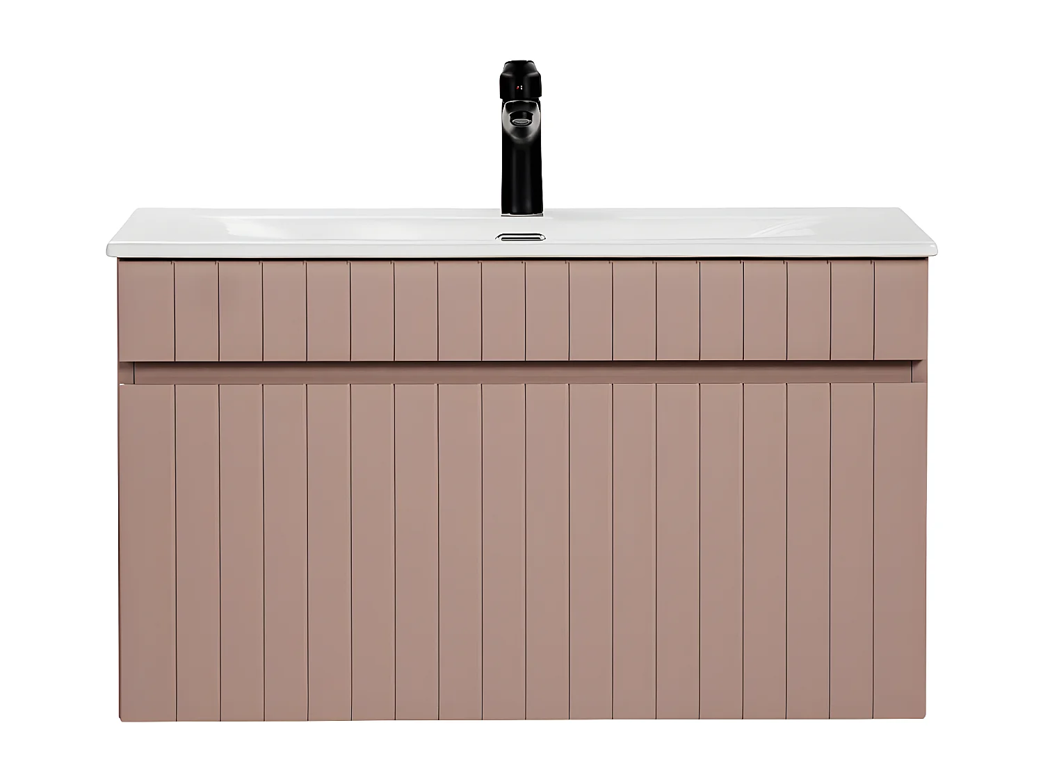 Meuble simple vasque encastrée 80cm Zelie Rose