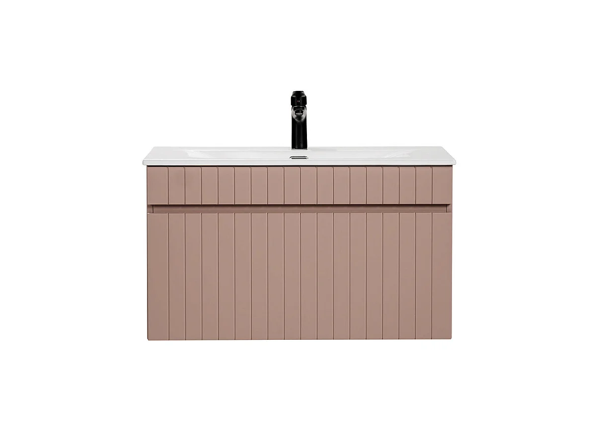 Meuble simple vasque encastrée 80cm Zelie Rose