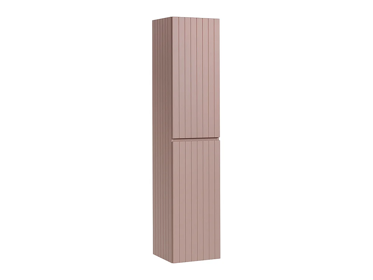 Ensemble meuble simple vasque 60cm et colonne Zelie Rose et Blanc
